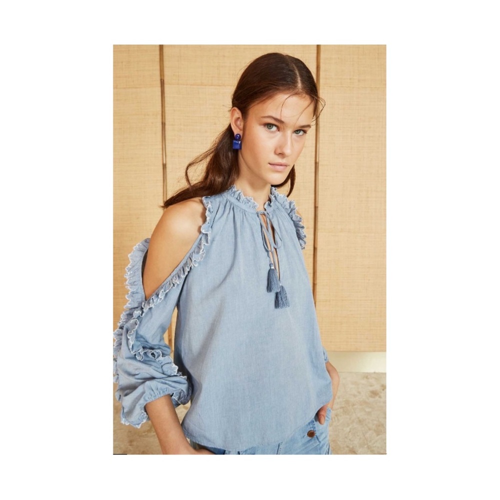 Ulla Johnson Amandine Blouse in Chambray Size 4